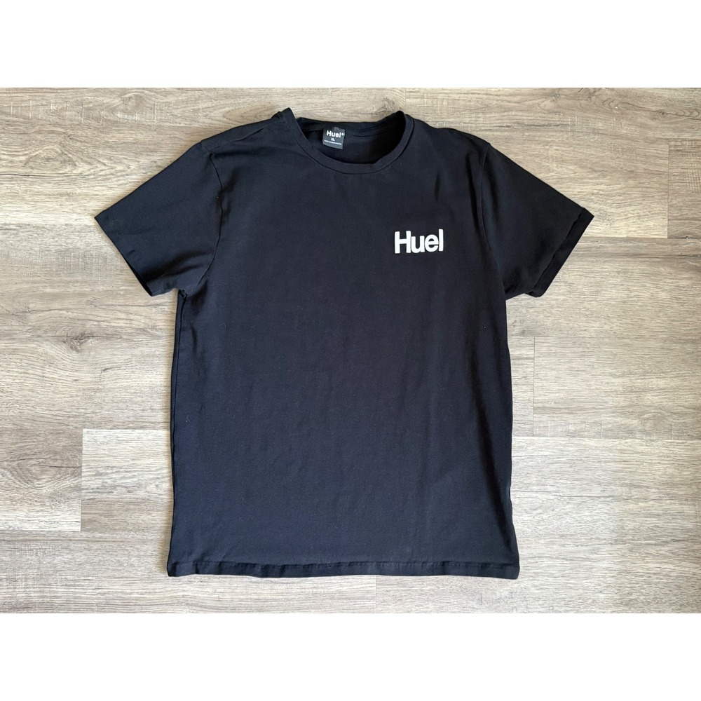 Huel Mens‎ Logo T-Shirt Black Short Sleeve Crewneck XL Hueligan Graphic Tee
